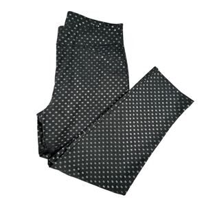 Chicos Perfect Stretch Pull On Ankle Pants Sz 2.5 Charcoal Gray Snowflake
